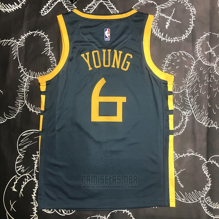 Camiseta Golden State Warriors Nick Young #6 Ciudad 2018-19 Azul